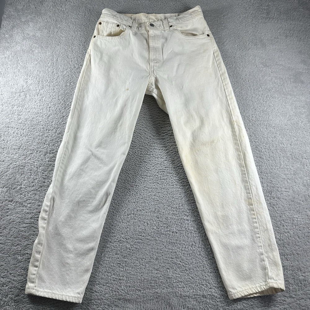 Vintage 90s Levi Jeans Mens‎ 33x30 (Fits 30x28) 550 Relaxed Fit White Distress